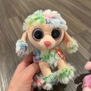 TY Beanie Boos Colorful Poodle Plush – Big Glitter Eyes